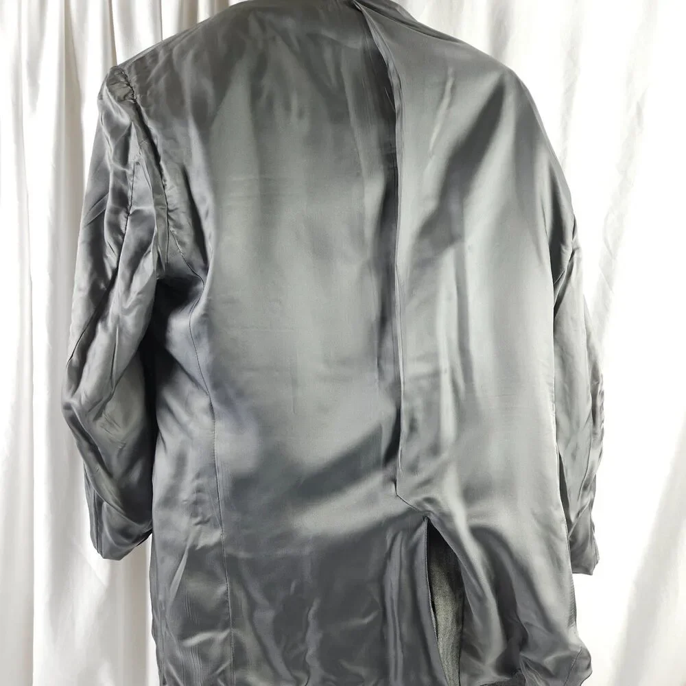 Hickey Freeman Mens 44L Gray Single Vent 2-Button Sports Coat Blazer Jacket‎